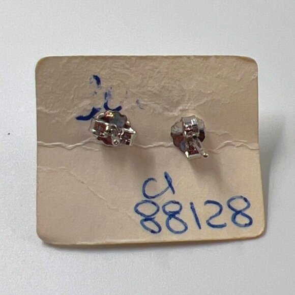 Silver Pearl Earrings Pierced Argento Senza Nichel CI88128 - Picture 3 of 3